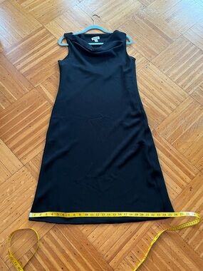 90s Bias Cut Black Sleeveless Midi Dress with Cowl Neck